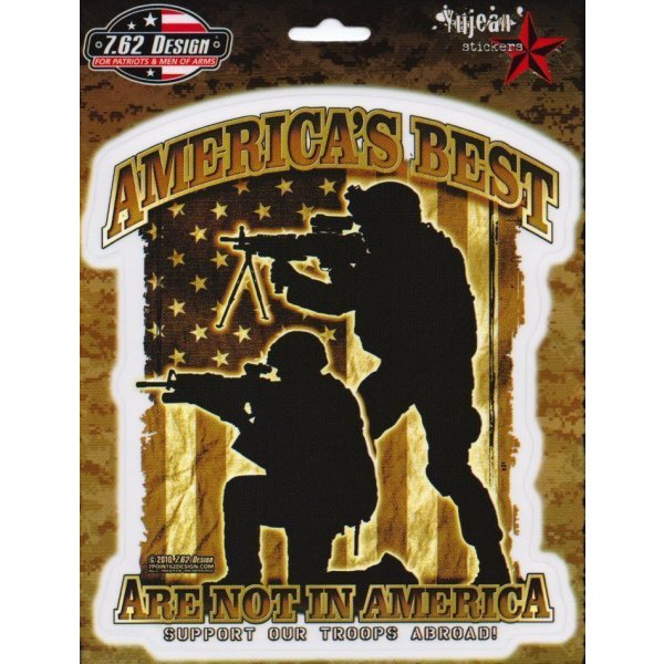 Aufkleber 7.62 Design Americas Best 14x16,4cm Yujean Soldier Military Sticker