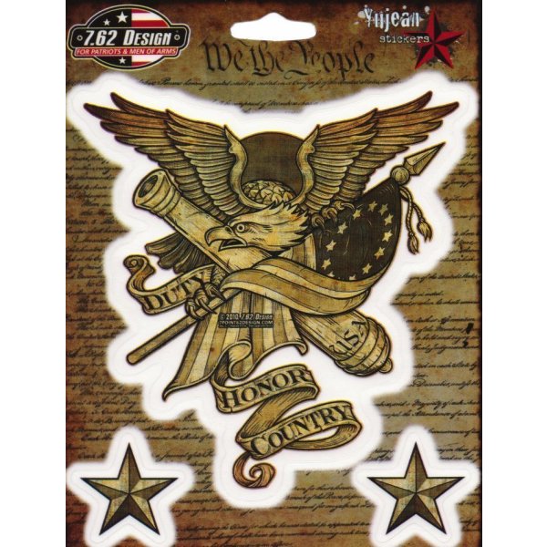 Aufkleber 7.62 Design Duty Honor Country 15,2x20,3cm Yujean Military Sticker
